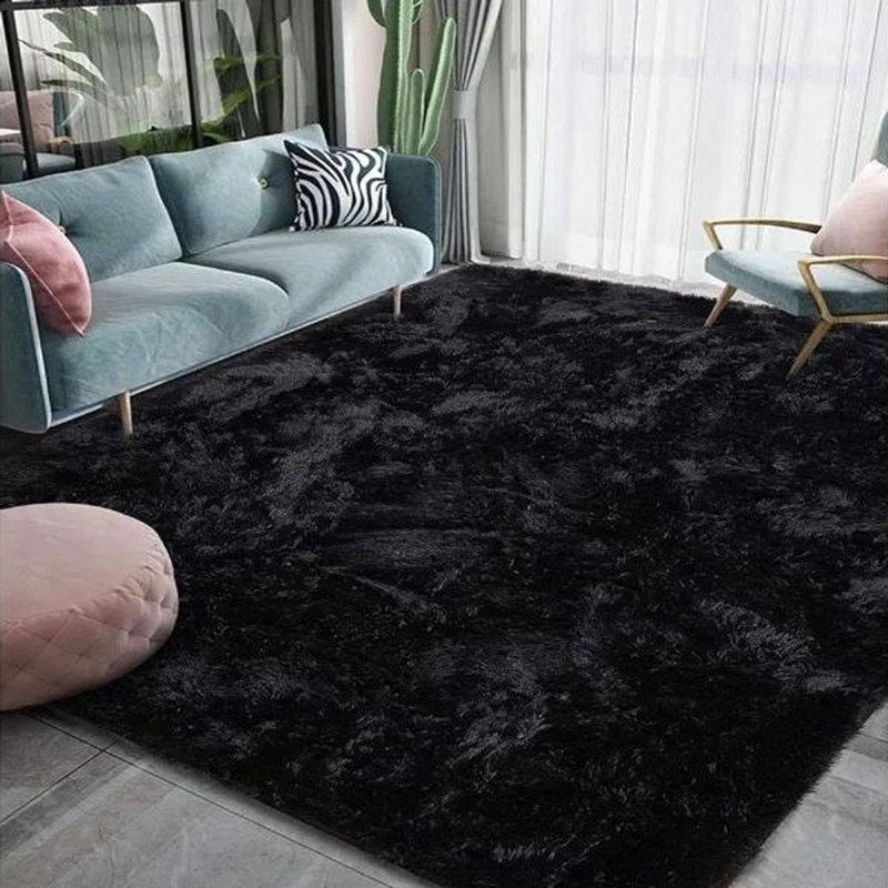 Phyllida Solid Colour Shag Area Rug, Rectangle 122cm x 183cm
