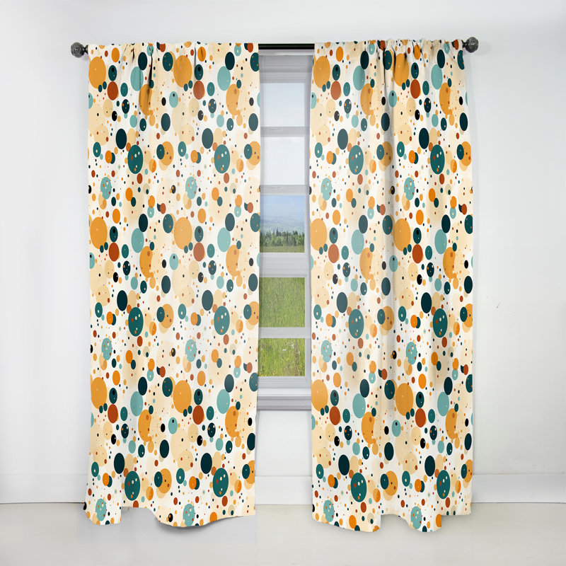 Motif à pois Classic Charm - Rideau abstrait - Rideau abstrait obscurcissant - 1 panneau, L 52 po x L 90 po