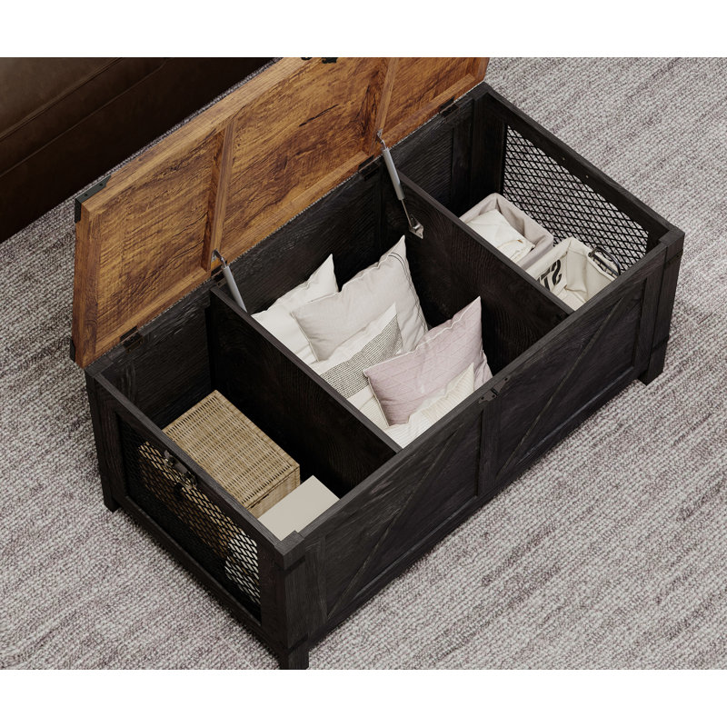 Vita Coffee Table, Brown Top/Black Base