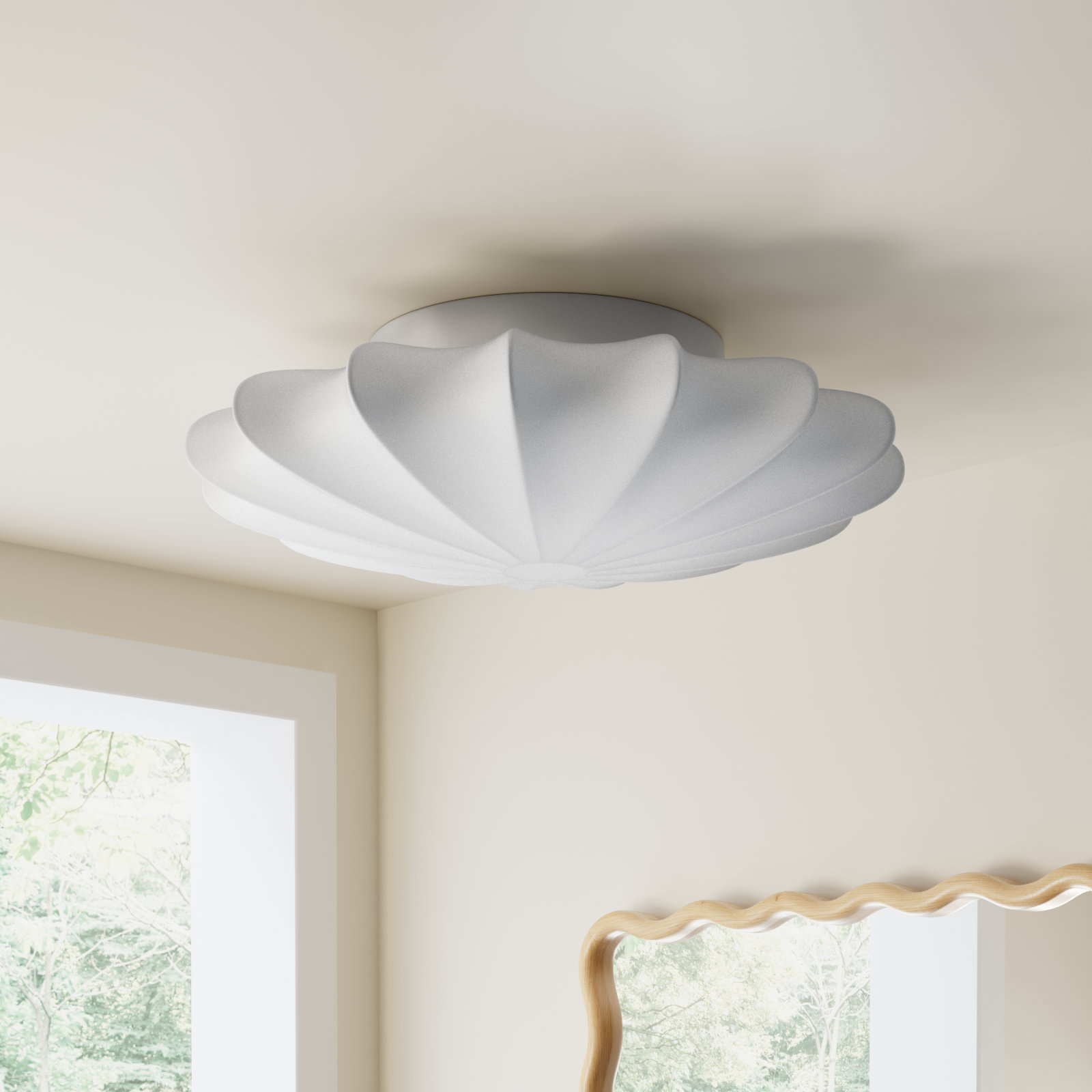 27" 3-Light Silk Semi Flush Mount, 10.6" H x 26.8" W x 26.8" D
