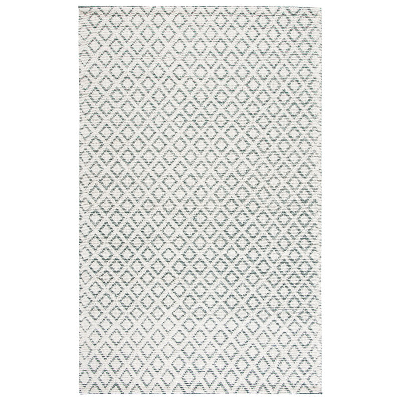Vermont Hand Woven Wool Geometric Rug, Rectangle 3' x 5'