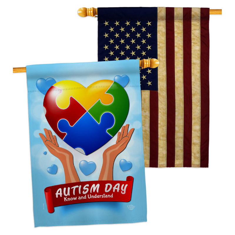 Double Sided 40 in. H x 28 in. W Polyester House Flag