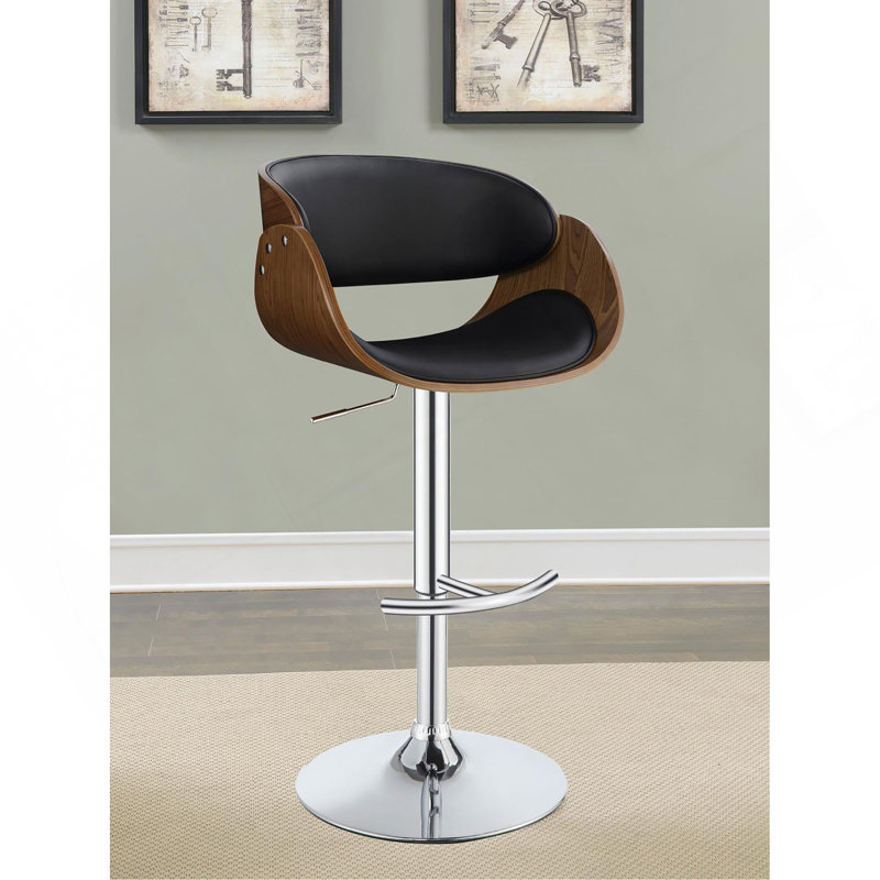 Tabouret de bar réglable noir et chrome
