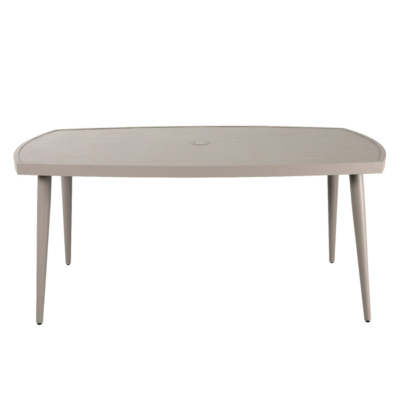 Table de salle à manger d'extérieur en aluminium Stevan, Kaki