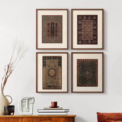 Vintage Abstract Print LXXIII Framed Print - Set of 4