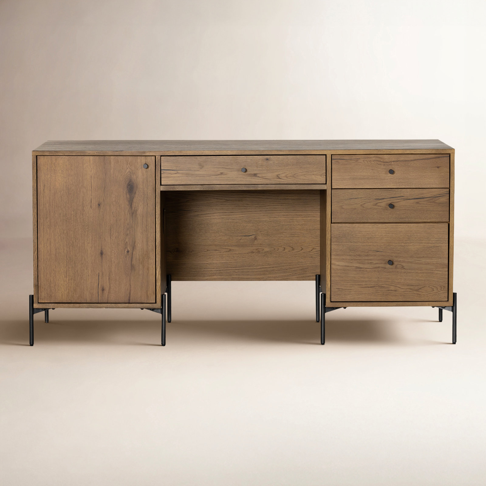 Aceton Executive Desk, Amber Resin Oak