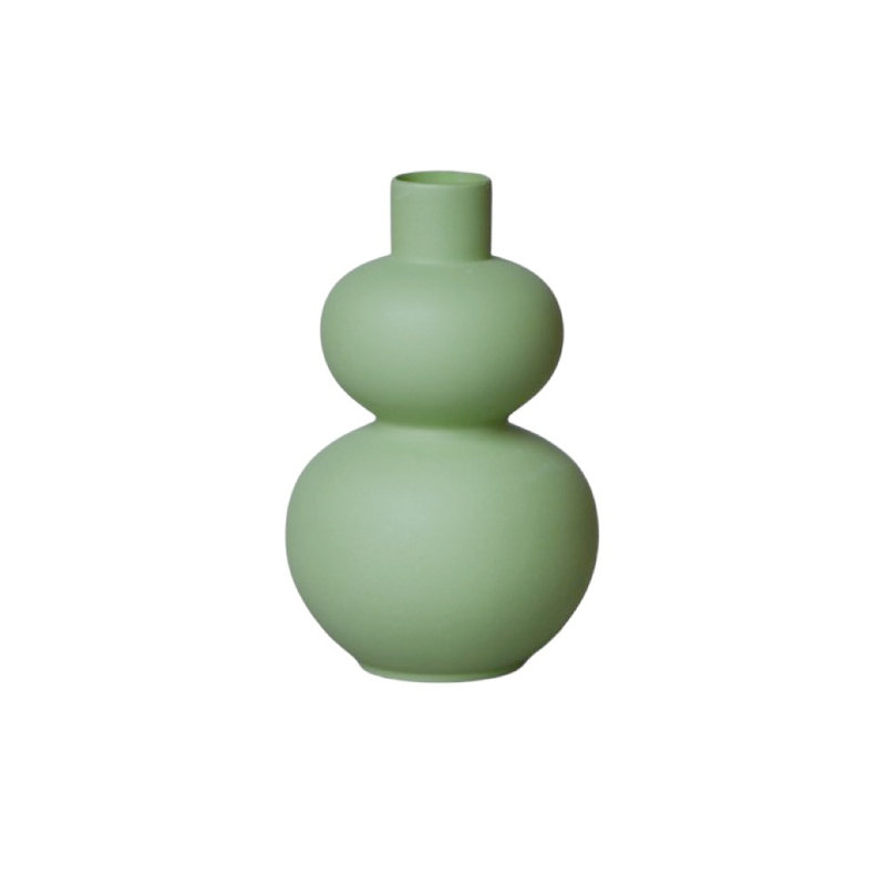Matte Porcelain Mini Double Lobed Vase, Sage