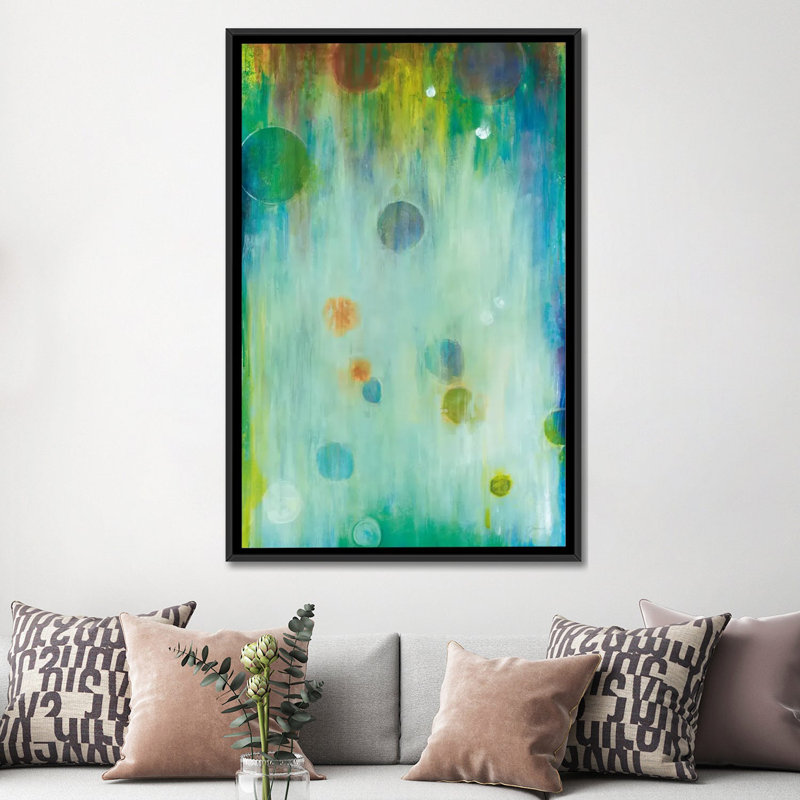 « souffled glass », impression sur toile, H 26 po x l 18 po x P 1,5 po, Toile avec cadre noir, Pas de tapis