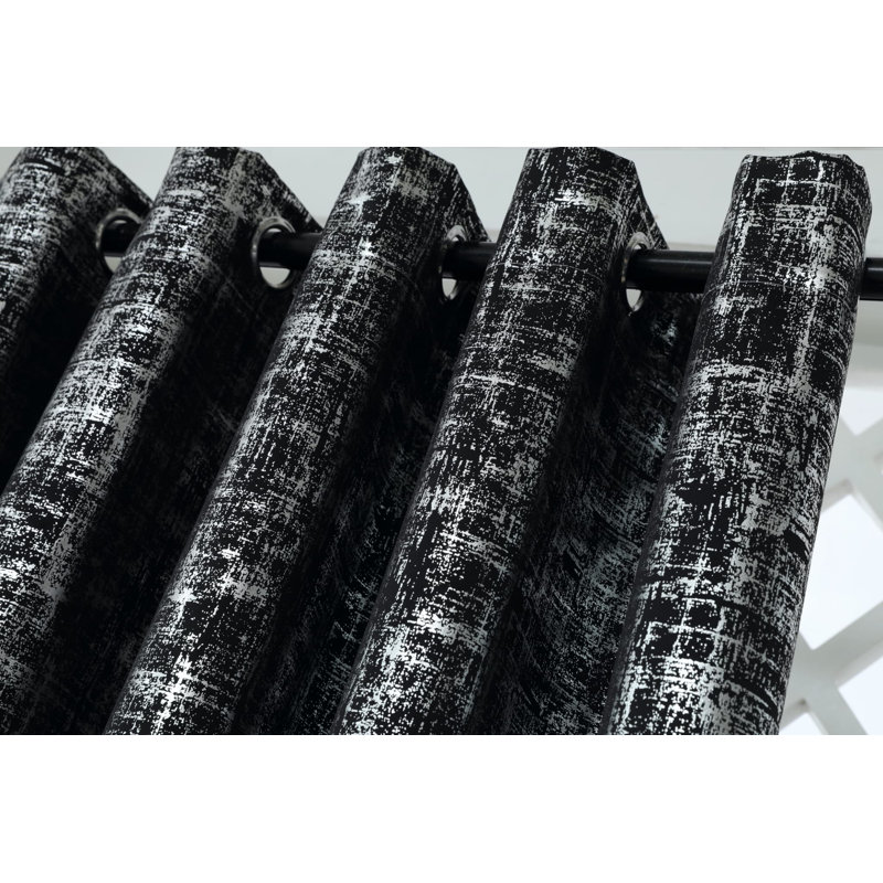 Chehabi Blackout Curtain Pair, Black, Width 168 x Drop 183 cm