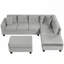 Canapé modulaire moderne avec repose-pieds avec rangement 2 coussins et porte-gobelets pour le salon-2085137514