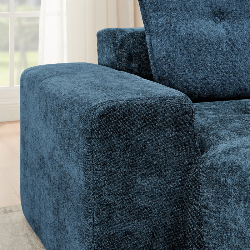 Canapé modulaire rembourré 108 po Barden, Lin bleu