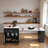 Expandable Kitchen Island With Dining Table, Power Outlet, 2 Drawers, Open Shelves And Movable Wheels-2098093853