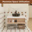 Meuble-lavabo mural 36 po avec lavabo en céramique et compartiments de rangement ouverts 36 po-133488844-133488847