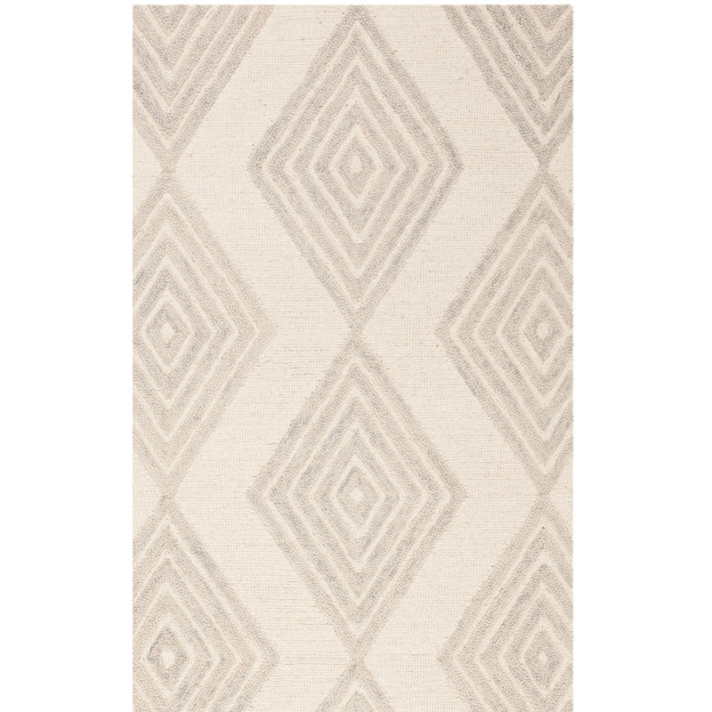 Debron Hand Tufted Wool Geometric Rug, Runner 2'3" x 8'