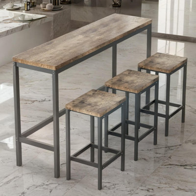 Aquanette 3 - Person Solid Wood Top Four Leg Dining Set