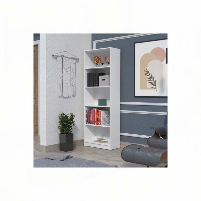 White 5-Shelf Bookcase