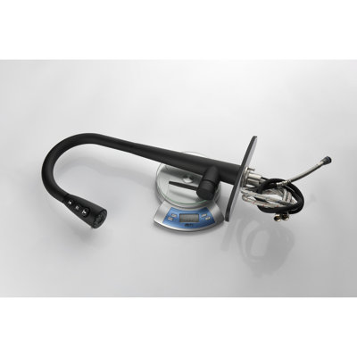 Stainless Steel Kitchen Faucet - Pull Down , High Arc, Single Handle, Popular Style, Matt Black Arc Out, Steel, With Deck Plate