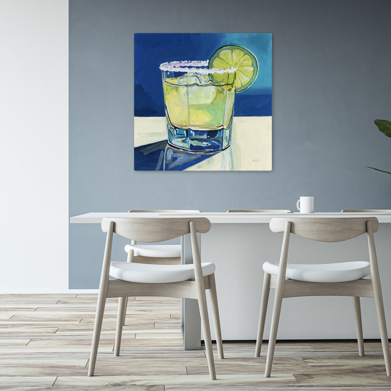 Margarita sur les rochers, art contemporain, H 32 po x l 32 po