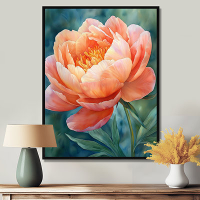 Vibrant Coral Peony Reverie II - Poppies Wall Art