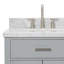 Meuble-lavabo simple 36 po avec plateau en marbre blanc de Carrare Macnair-85364016