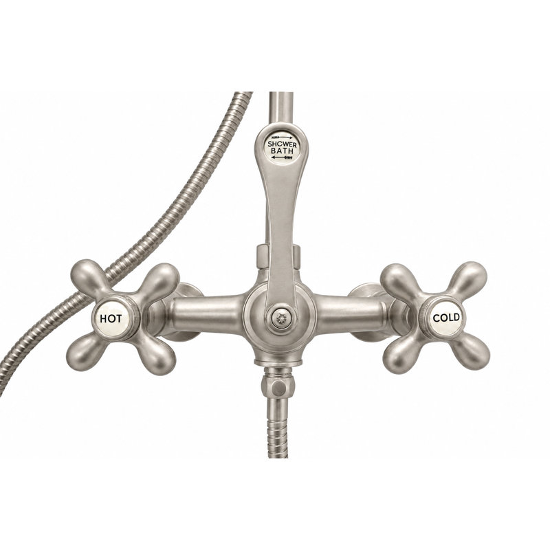 Système de douche exposé avec douche à main (P1092) par Strom Living, Nickel mat