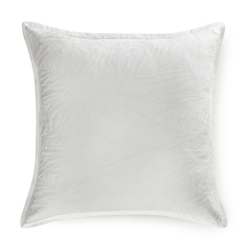 Waves Duvet Set – White Cotton and Linen | 1 Duvet Cover + Euro Shams | Inserts Not Included