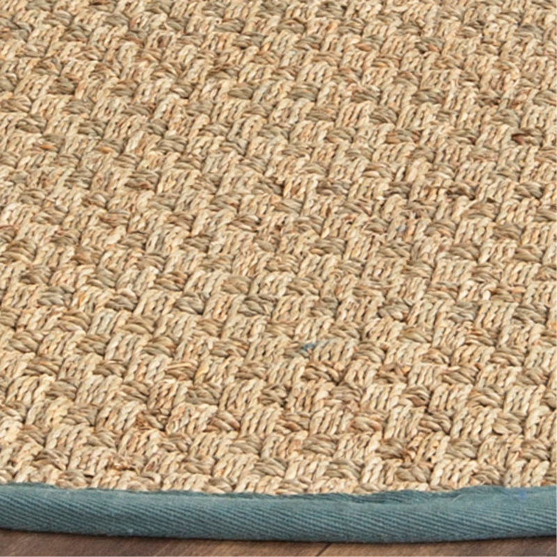 Auckland Natural/Light Blue Rug, Round 8'
