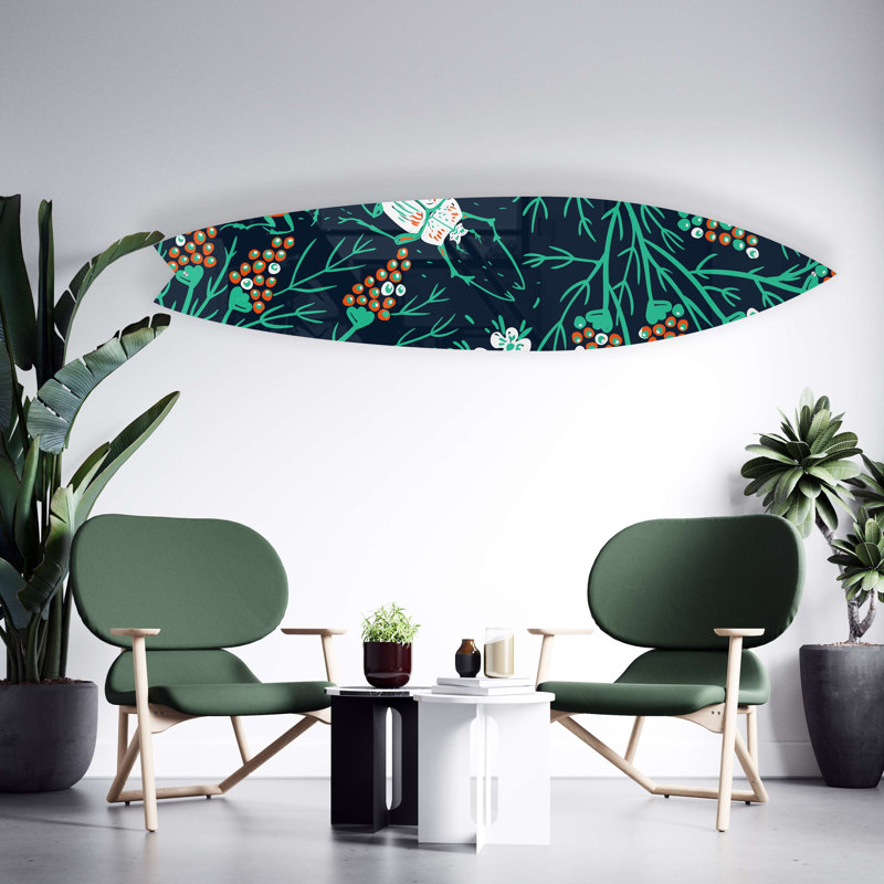 Planche de surf Blooms and Bugs - Art audacieux sans cadre