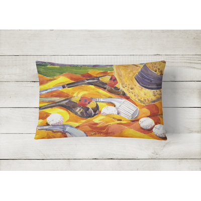 Golf Clubs Outdoor Reversible Throw Pillow
