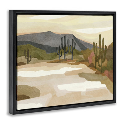 «Desert Cacti Canyon Scène», art mural encadré par Nikita Jariwala