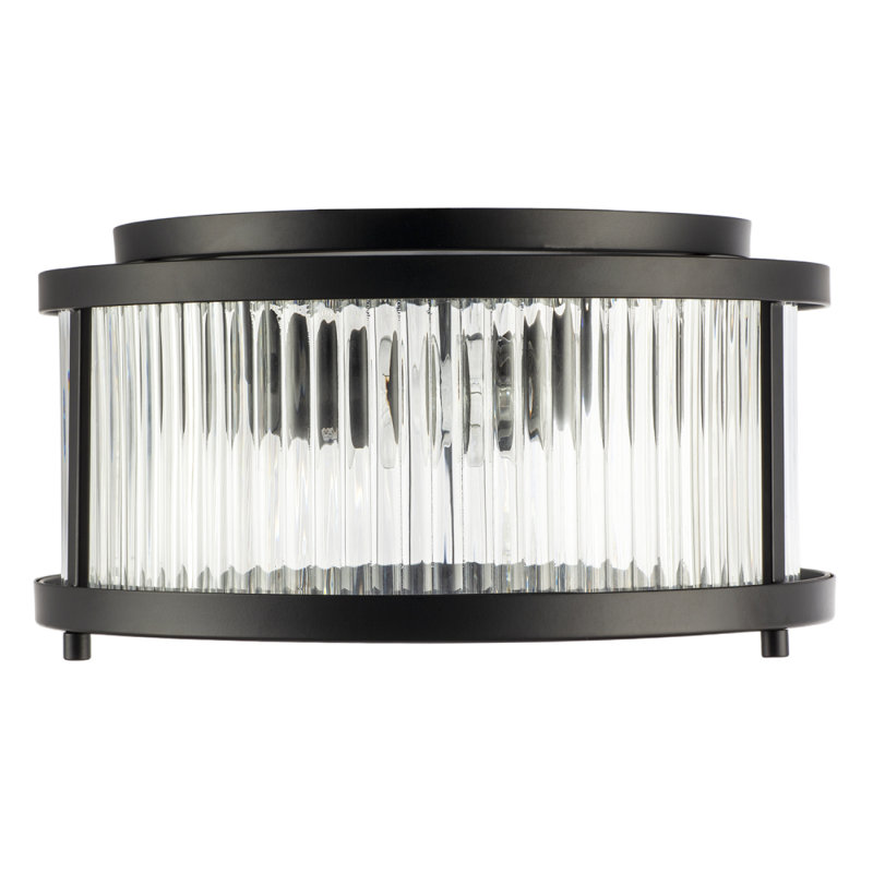 Glass Semi Flush Mount, Matte Black