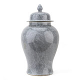 Gray Crackle Lidded Jar