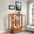 Lighted Glass Curio Display Cabinet With Adjustable Shelves, 1 Drawer And Led Light