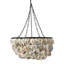 Lustre en métal et coquille d'huître drapée