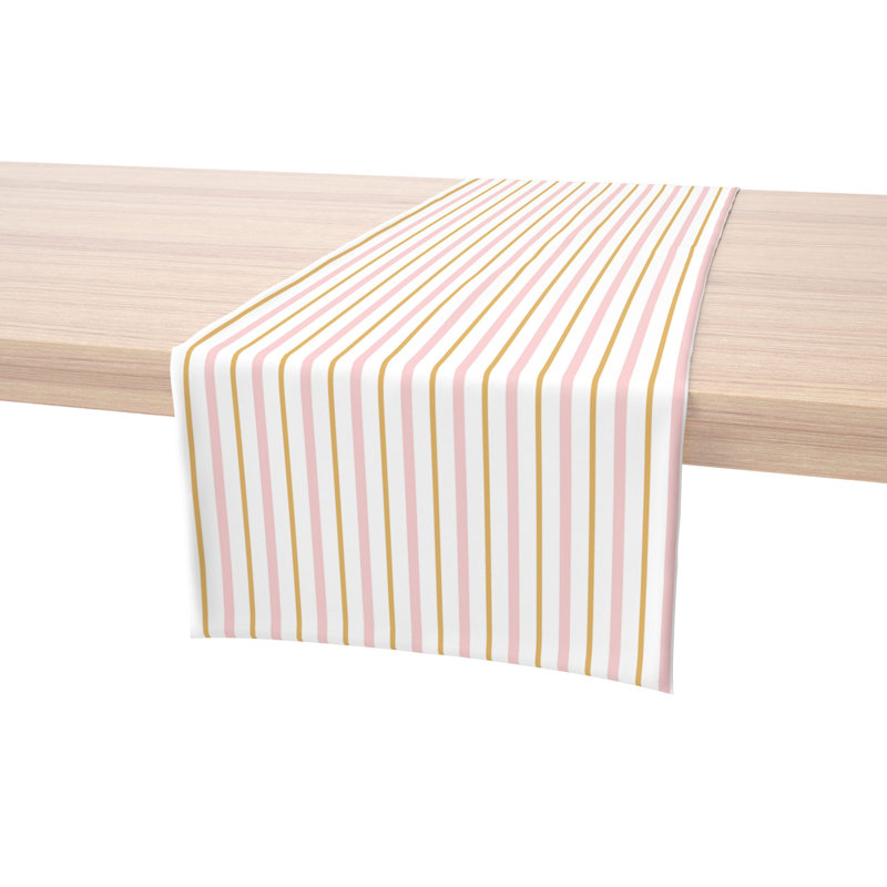 Rectangular Striped Cotton Twill Tablecloth, 108" L x 16" W 