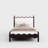 Ines Wood Bed Frame with Upholstered Headboard - Vegan Leather Upholstery-449762897-446306936