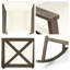 Chaise berçante de patio en bois d'acacia - conception d'inspiration côtière avec coussins amovibles?-710447994-710448004