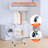 Metal Rolling Laundry Basket with Hanging Garment Rack, Height Adjustment Laundry Hamper Cart with Basket Load and Shelf Load, Storage Organizer with Heavy-Duty Lockable Wheels
