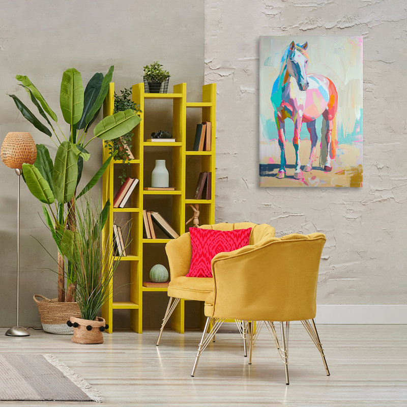 «Pastel Hued Horse» par Petal Prints Design, H 36 po x l 24 po