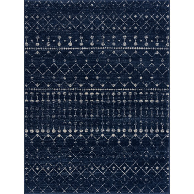 Tapis bleu marine / blanc Dounia