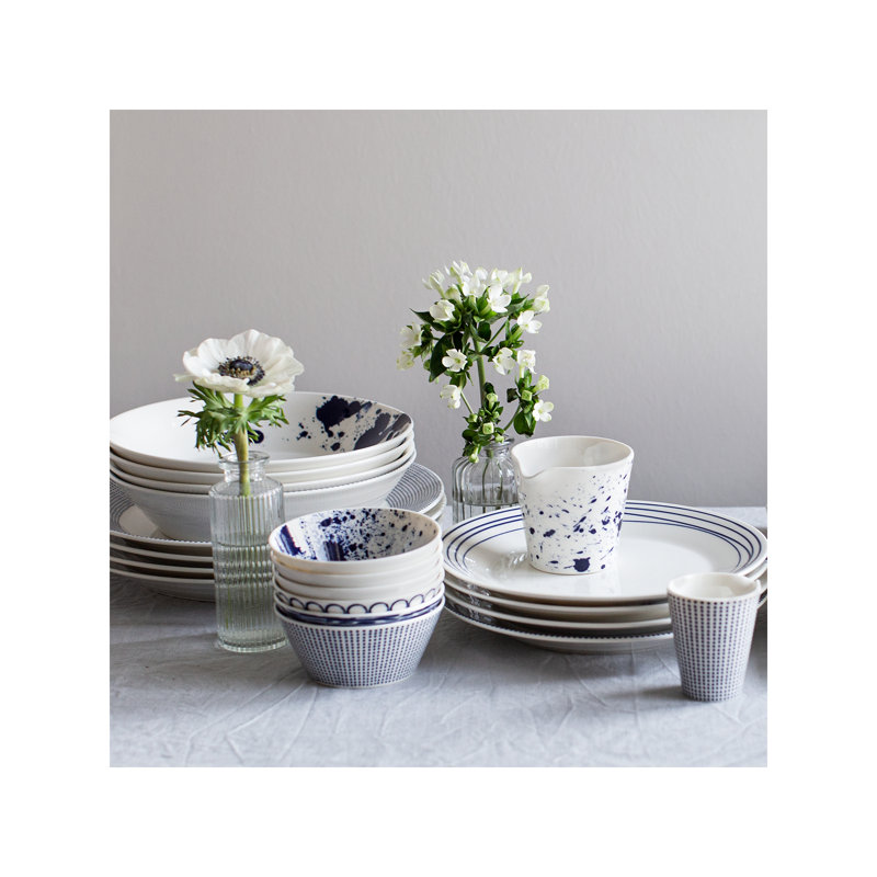Dinnerware Set Blue Lines, 16 Piece Set