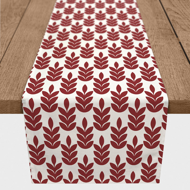 Chemin de table Abirami, 90 po x 16 po, Rouge