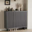 Banc de rangement pour porte d'entrée à cannelures 31,6 po à 5 niveaux avec tablettes réglables-255377548-267494469