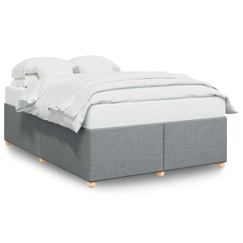 Ebern Designs Bed Frame Without Mattress Dark Gray Twin XL Fabric, Light Gray, Full