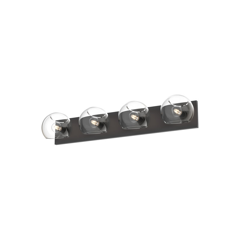 Willow Bath Bar, Matte Black, 4, Clear