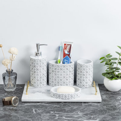 4 Piece Bathroom Accessory Set