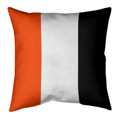 Striped Cotton Blend Reversible Throw Pillow