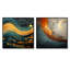 «Orange Abstract Nature Organics Collages I», ensemble de 2 reproductions d'art sur toile-102586730-102586733