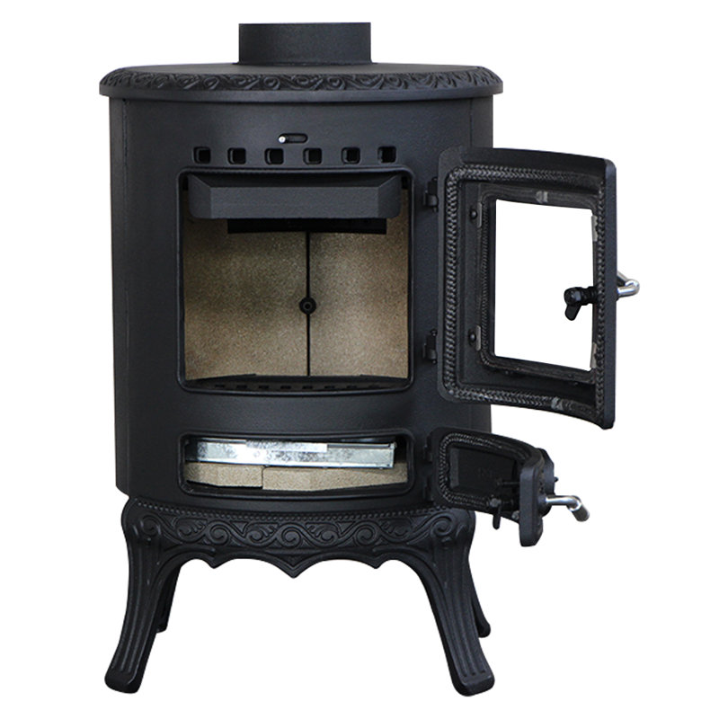 5KW Wood-Burning Stove Defra Approved Eco Design Stoves Cast Iron Fireplace Black