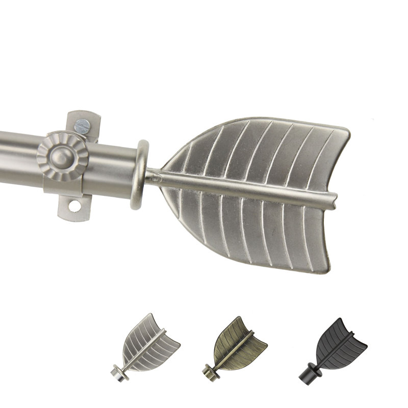 Tringle à rideaux simple réglable 0,81 po Buderus, 66 po à 120 po, Nickel satiné